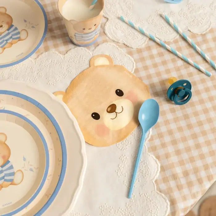20 guardanapos de papel 33cm com estampa de urso bebê nude para meninos, acessórios para chá revelação.