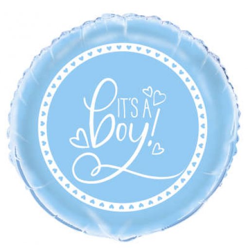 BALÃO FOIL 45 CM BLUE HEARTS BABY SHOWER