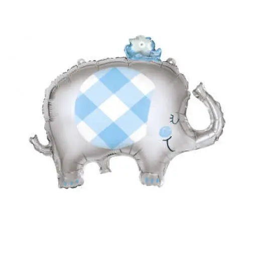 Balão de foil azul com elefante de 73 cm, balões decorativos da Loja dos Foguetes, para festas infantis.