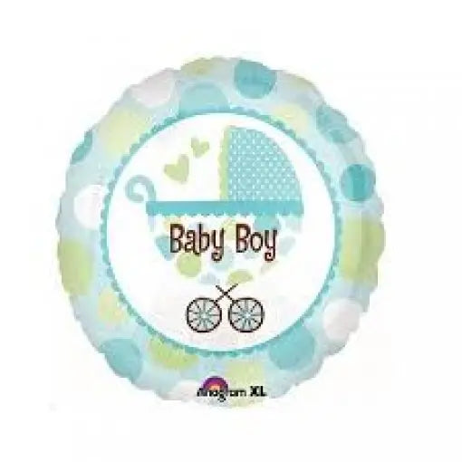 Balão de foil mini forma A20 com tema menino recém-nascido para boas-vindas, decorativo para festa infantil.
