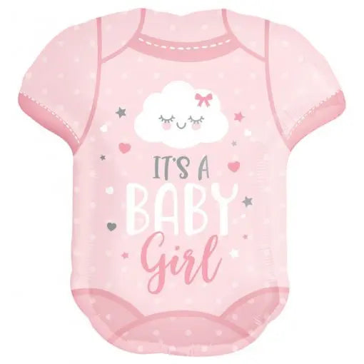 Balão de foil P35 SuperShape BabyGrow para celebrar o nascimento de uma bebê menina, decorativo e colorido.