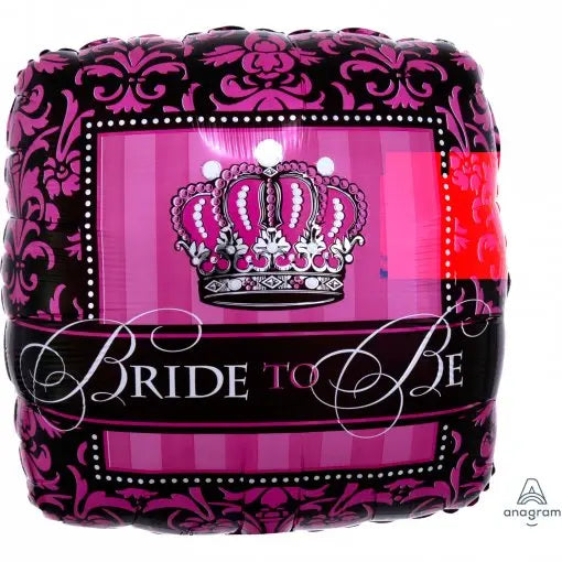 Balão de foil S40 com tema coroa Bride to Be, decoração de casamento ou despedida de solteira, em cores dourado e branco.