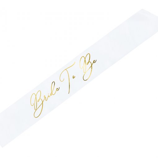 FAIXA DE CORPO 'BRIDE TO BE' 75CM BRANCO