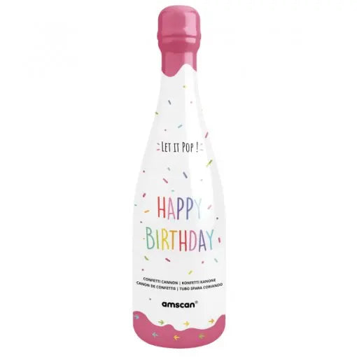GARRAFA DE CONFETTIS MULTICOR 32CM ROSA Loja dos Foguetes