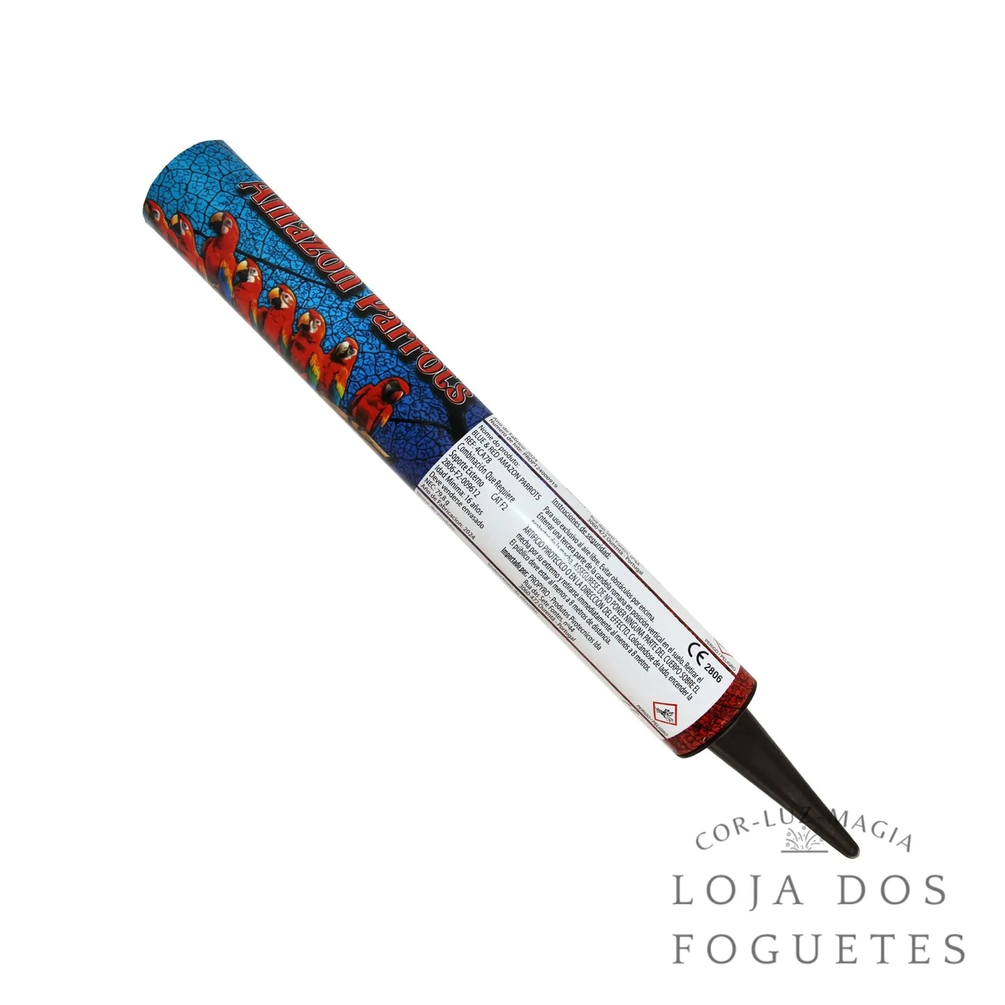 GATLING 105 DISPAROS BLUE & RED AMAZON PARROTS - Loja dos Foguetes