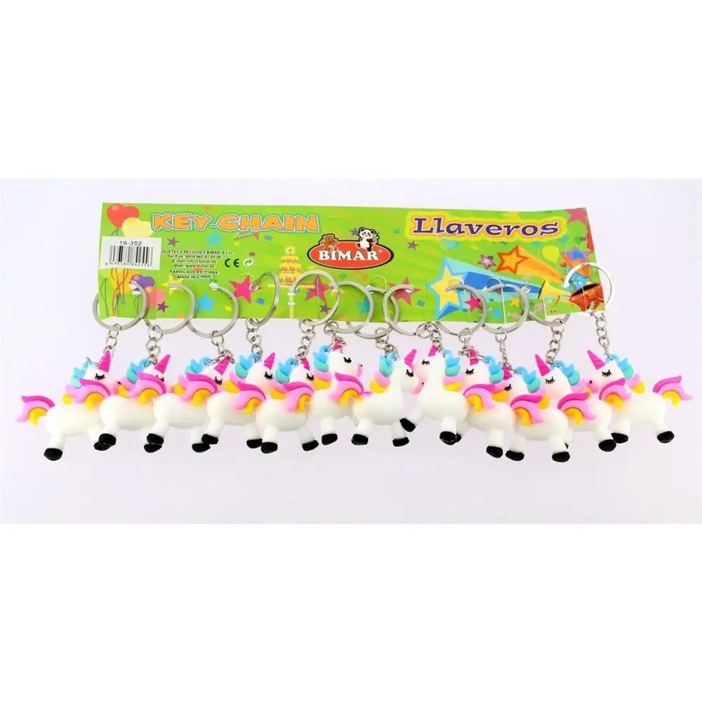 Unicórnio Borracha Porta-chaves Branco