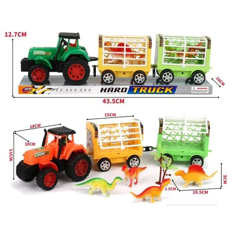 Trator com Dois Dinossauro Trailers 43.5cm
