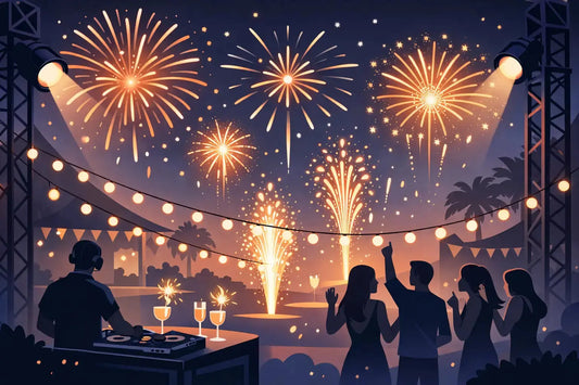 Cómo combinar luces y pirotecnia en tu fiesta