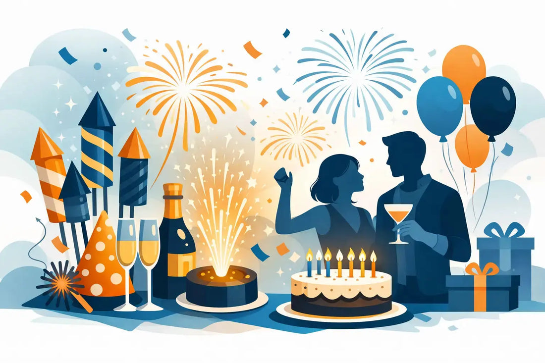 Artículos de pirotecnia para cumpleaños adultos