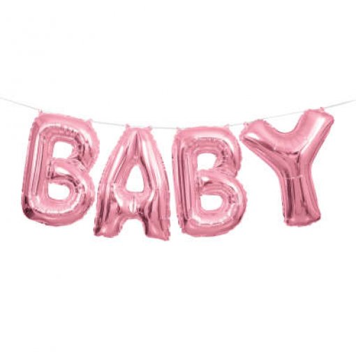 BALÃO FOIL GRINALDA 'BABY' '35 CM' ROSA