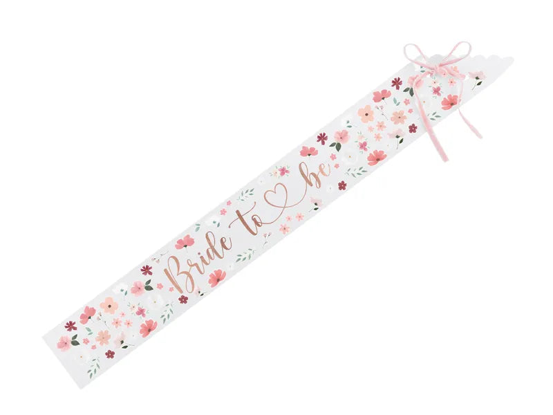 1 FAIXA DE CORPO BRIDE TO BE 76CM FLORES