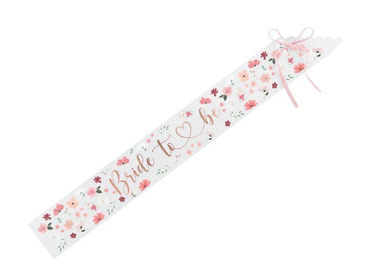 1 FAIXA DE CORPO BRIDE TO BE 76CM FLORES