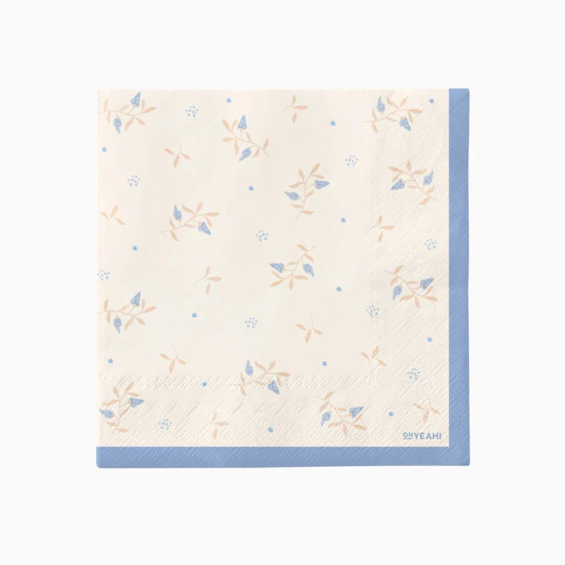 20 GUARDANAPOS 33CM FLORES BABY NUDE AZUL Loja dos Foguetes