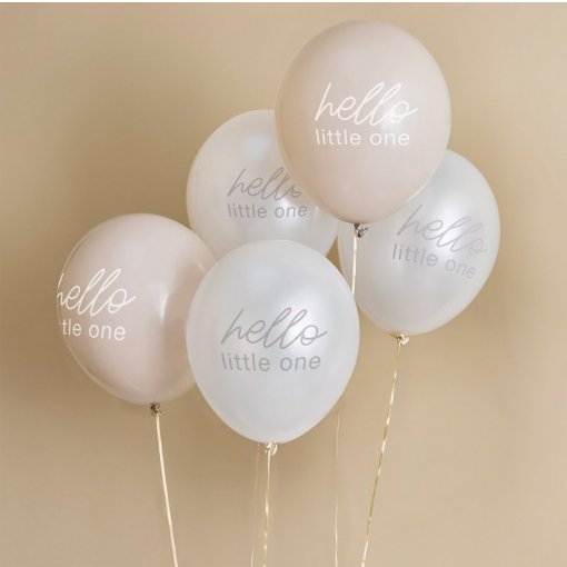 5 BALÕES LÁTEX 30CM BEGE BABY SHOWER