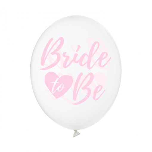 6 BALÕES LATEX 30CM TRANSPARENTE BRIDE TO BE ROSA