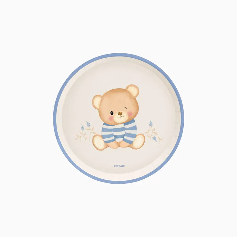 6 PRATOS 17CM URSO BABY NUDE AZUL Loja dos Foguetes