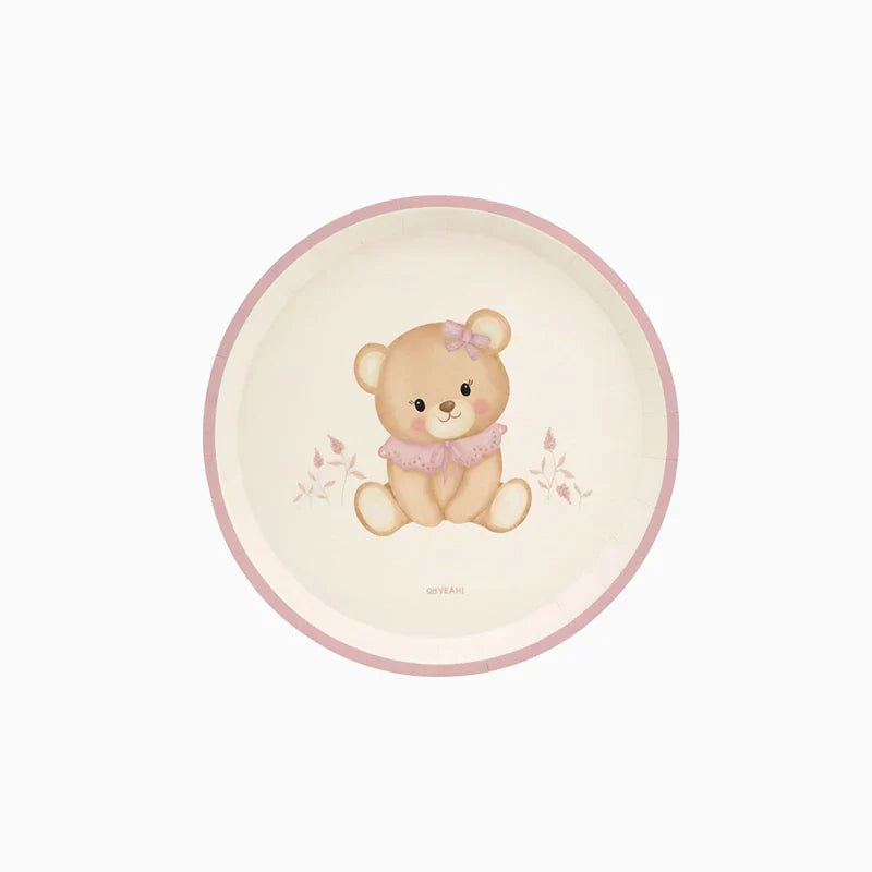 6 PRATOS 17CM URSO BABY NUDE ROSA Loja dos Foguetes