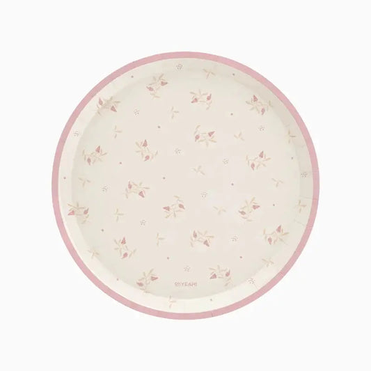 6 PRATOS 23CM FLORES BABY NUDE ROSA Loja dos Foguetes