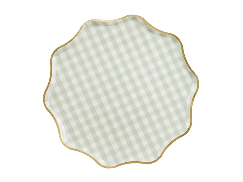 6 PRATOS 23CM XADREZ VICHY VERDE PASTEL Loja dos Foguetes