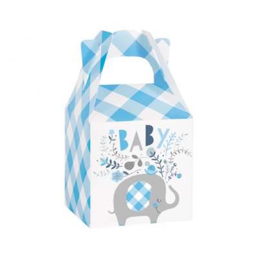 8 CAIXAS  PIPOCAS/ DOCES BLUE FLORAL ELEPHANT BABY SHOWER