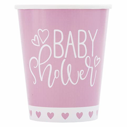 8 COPOS 267ML EU PINK HEARTS BABY SHOWER