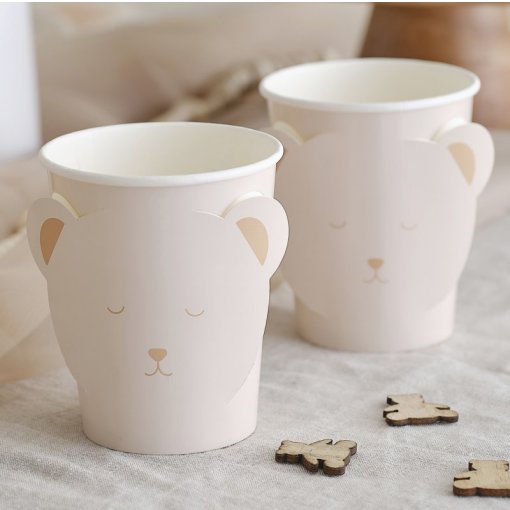 8 COPOS TEDDY BEAR COR NUDE Loja dos Foguetes