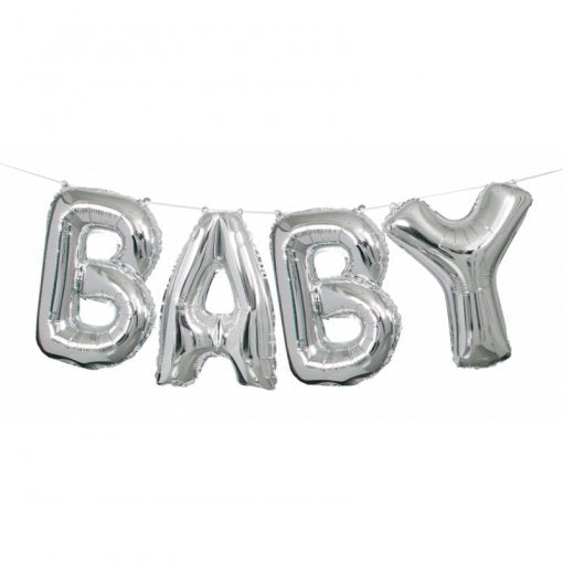 BALÃO FOIL GRINALDA 'BABY'  35 CM'' PRATEADO