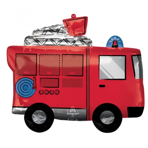 BALÃO FOIL SUPERSHAPE 66CM CARRO BOMBEIROS Loja dos Foguetes