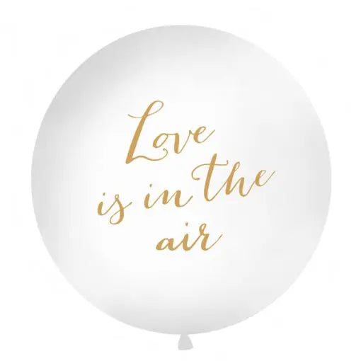 BALÃO LATEX 1 METRO BRANCO 'LOVE IS IN THE AIR' Loja dos Foguetes