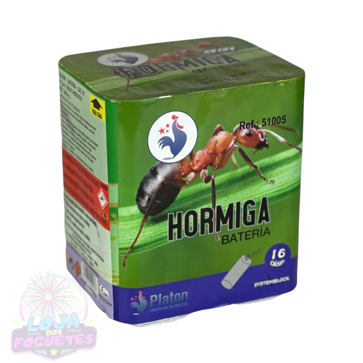 BATERIA 16 DISPAROS `FORMIGA´ Loja dos Foguetes