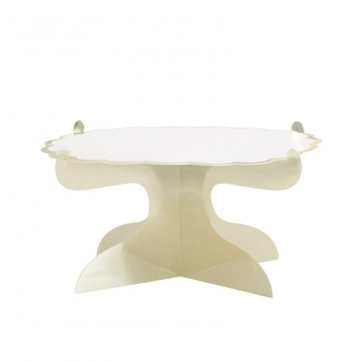 CAKE STAND PAPEL 15X6X20CM BRANCO & DOURADO
