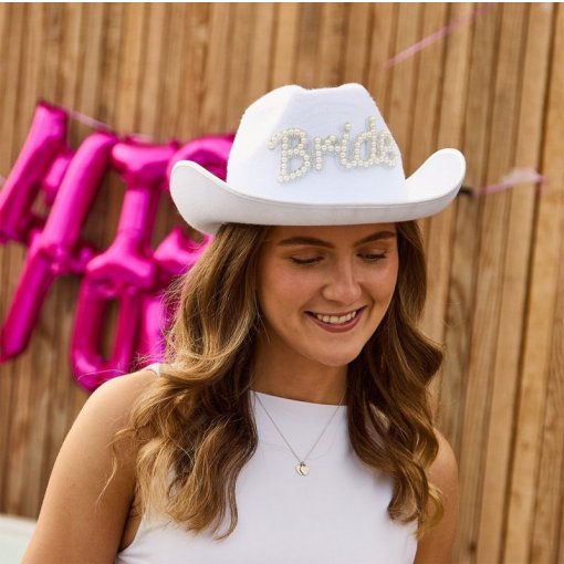 CHAPÉU BRANCO COWGIRL 'BRIDE'