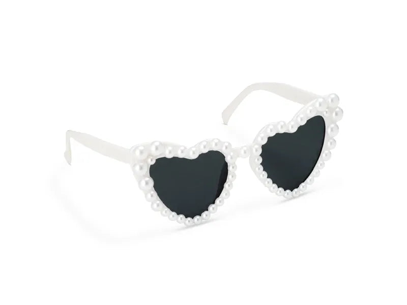 ÓCULOS EM FORMA DE CORAÇÃO COM PÉROLAS BRANCO