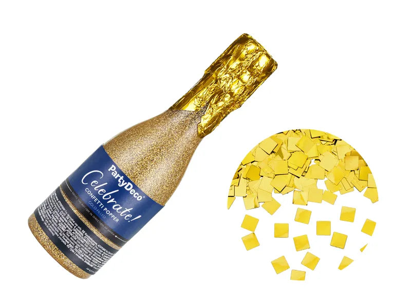 GARRAFA DE CONFETTIS 20,5CM DOURADO Loja dos Foguetes