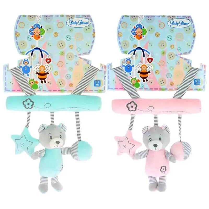 Rosa-Verde Urso Activity Crib Cabide