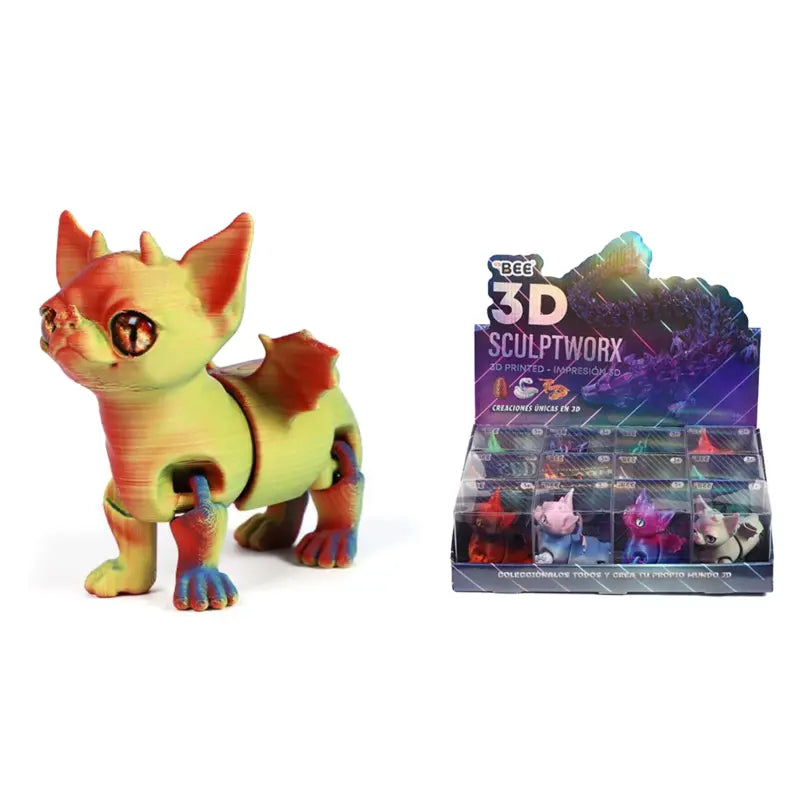 3D Estampado 12cm - Gato Dragão
