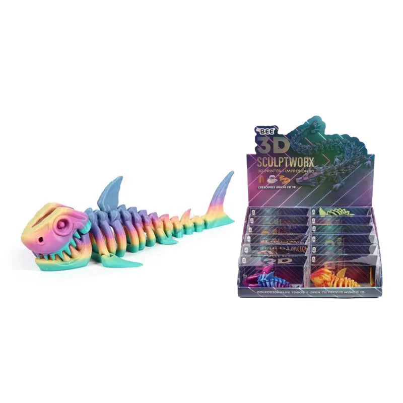 3D Estampado 19 - Tubarão Esqueleto