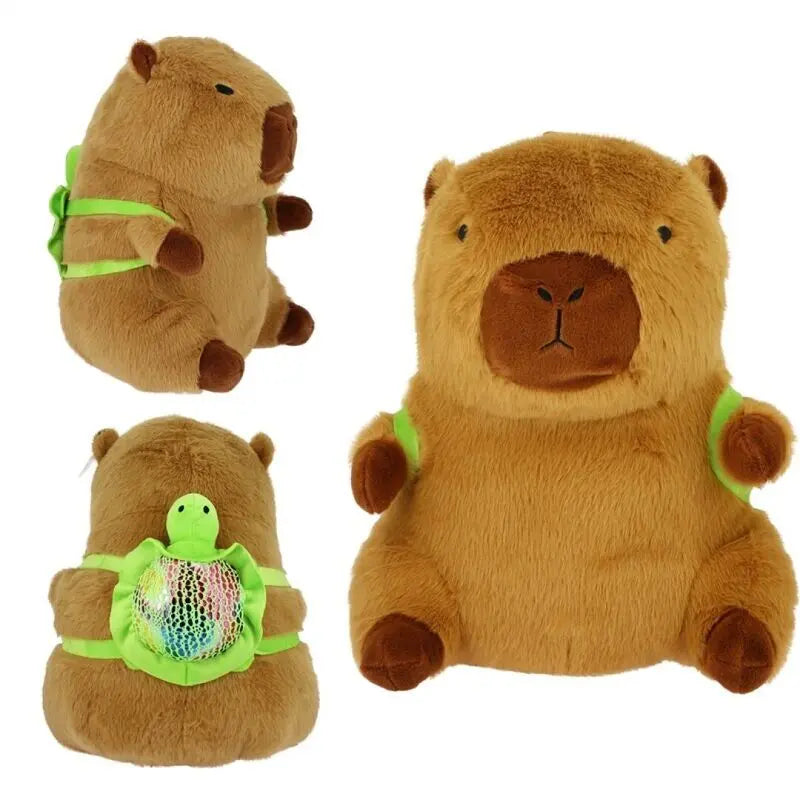 Capivara (Capybaras Pelúcia) com Tartaruga 25CM