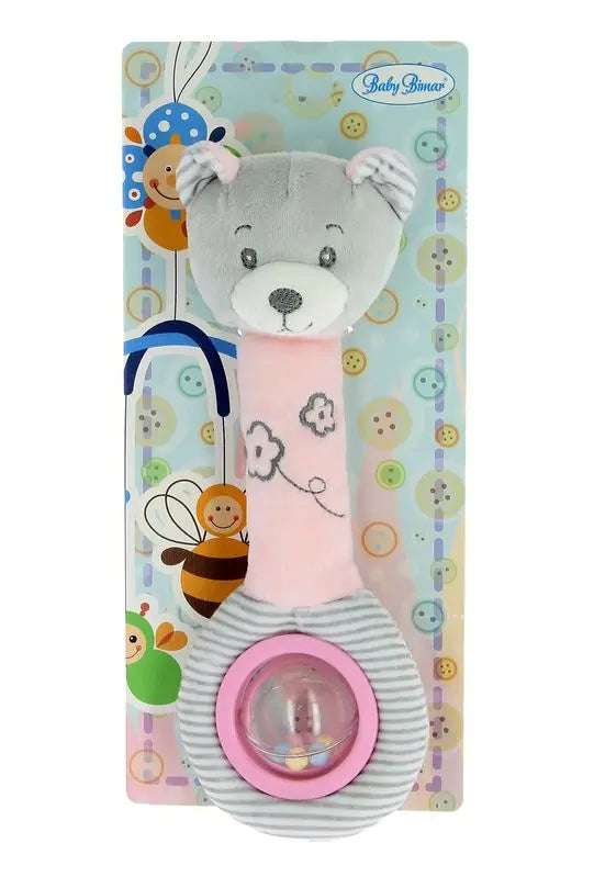 ROSA URSO CHOCALHO PITO + BOLAS 25CM