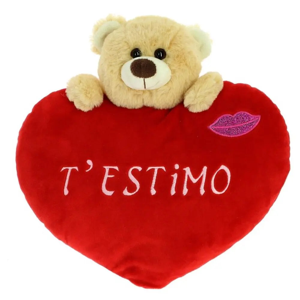 Coração Com Urso 20cm T'estimo