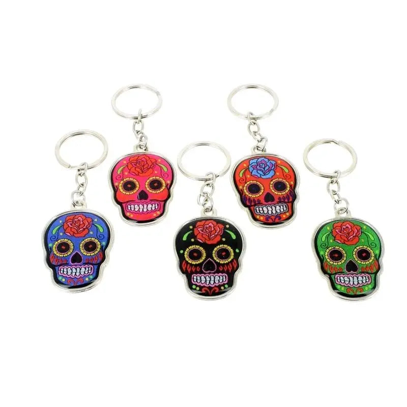 Mexicano Caveira Metal Porta-chaves