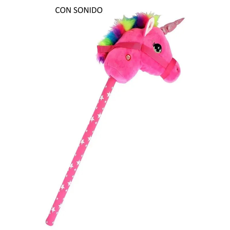 Unicórnio Rosa Vara Som 75CM