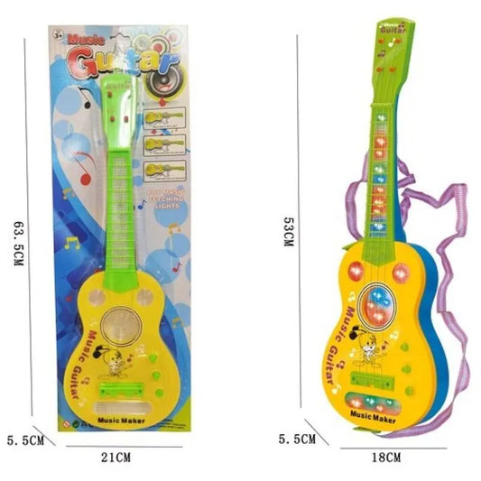 Verde/Amarelo Musical Guitarra com Luz 53cm