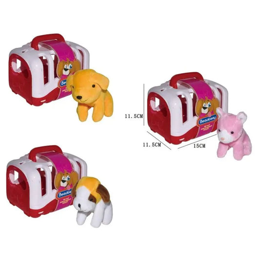 Animal Transportadora com Cachorrinho 3 Mod 11,5cm
